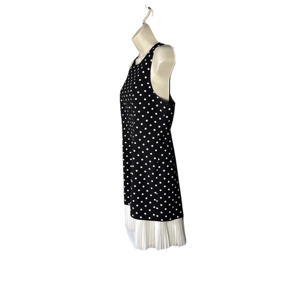 Cinq A Sept Catriona Size 10 Black White Polka Dot Pleated Hem Dress $396 - Picture 9 of 13